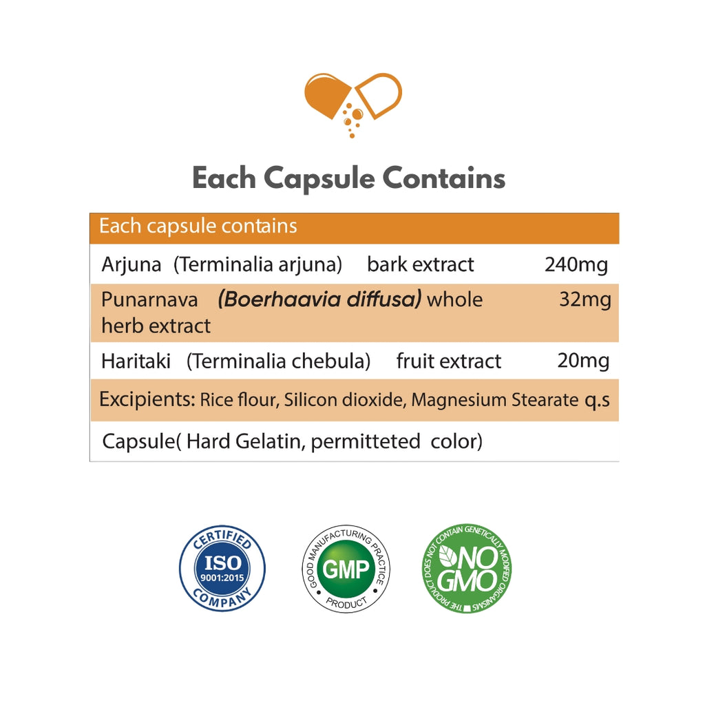 Arjuna Forte Capsules: Advanced Ayurvedic Formula for Heart Support | 60 Veg Capsules