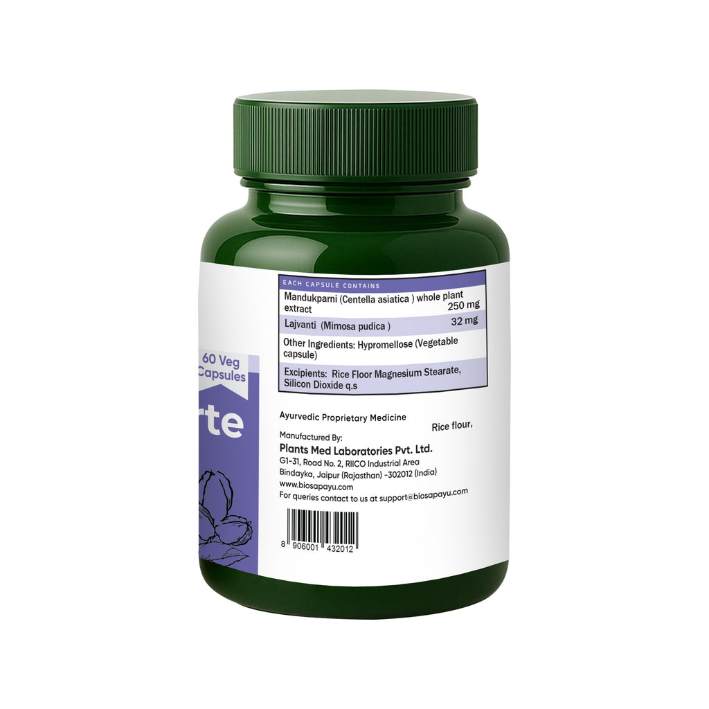 Gotu Kola Forte Capsules | Calm Focus & Elasticity Support | 60 Veg Capsules