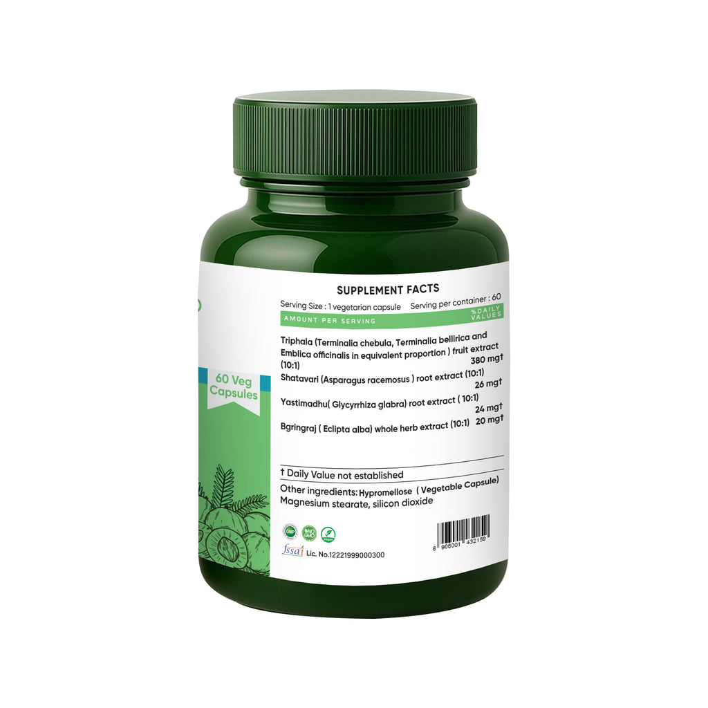 Fortified Triphala — Gut Rhythm & Gentle Detox | 60 Veg Capsules