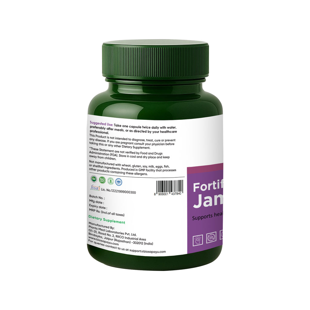 Fortified Jamun Capsules — Jamun + Giloy + Sea Buckthorn | 60 Veg Capsules