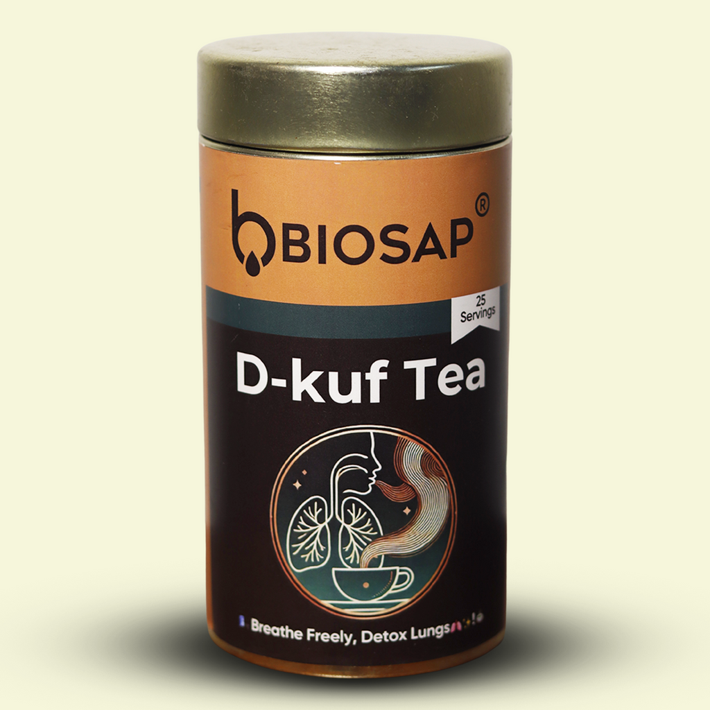 BIOSAP® D-Kuf Tea | Instant Herbal Cough & Throat Comfort Infusuion  | Just Add Hot Water | 25 Sticks x 2 g
