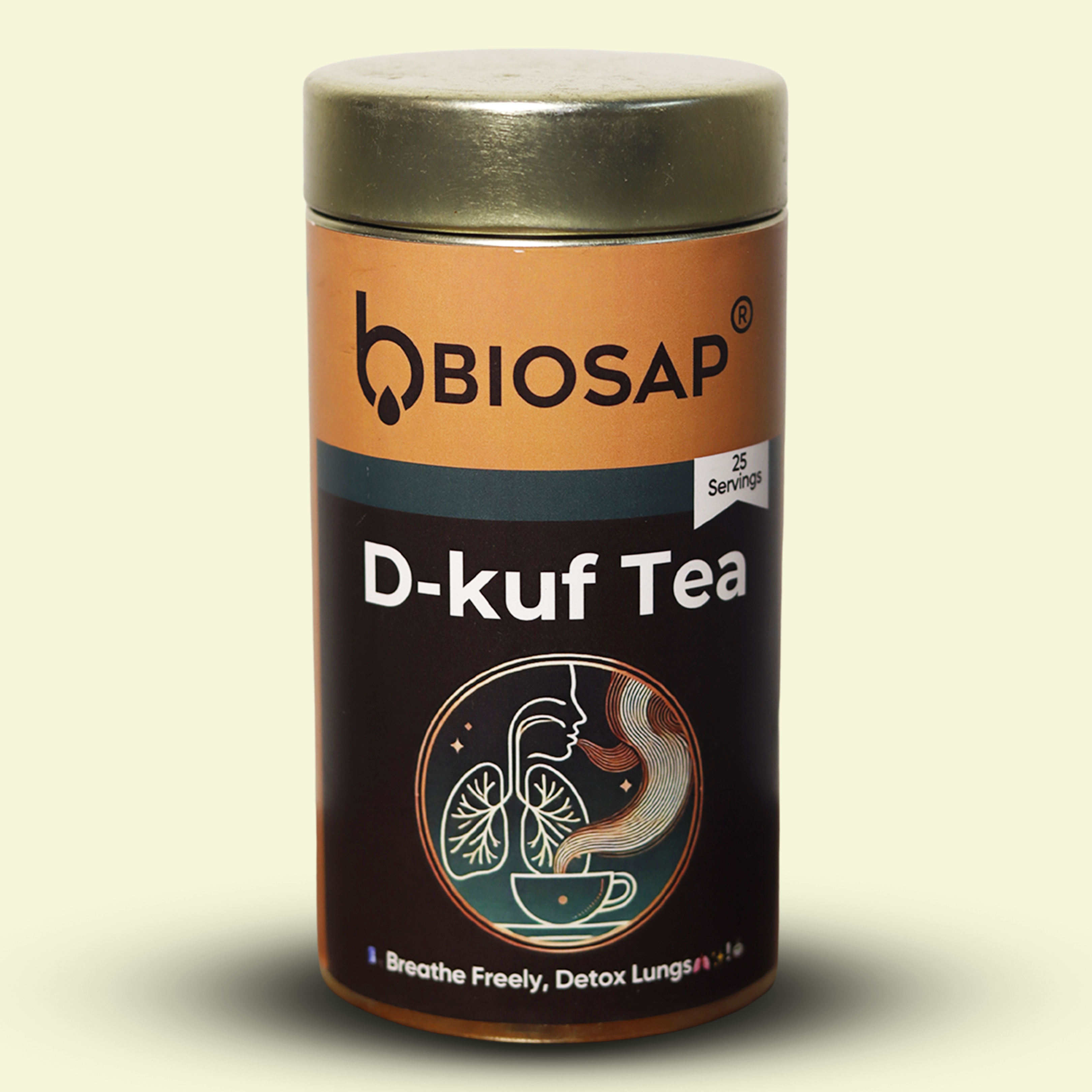 BIOSAP® D-Kuf Tea | Instant Herbal Cough & Throat Comfort Infusuion  | Just Add Hot Water | 25 Sticks x 2 g