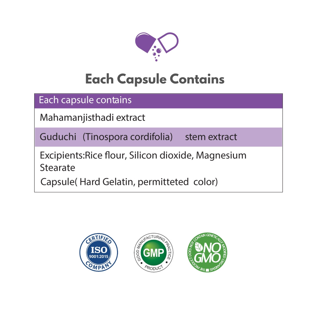 Mahamanjisthadi Capsules | Even-Tone & Inner Cleanse Support | 60 Veg Capsules